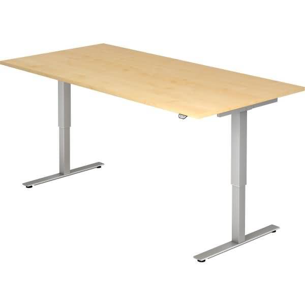 Sitz-Steh-Schreibtisch elektrisch 200x100cm Ahorn/Silber-0