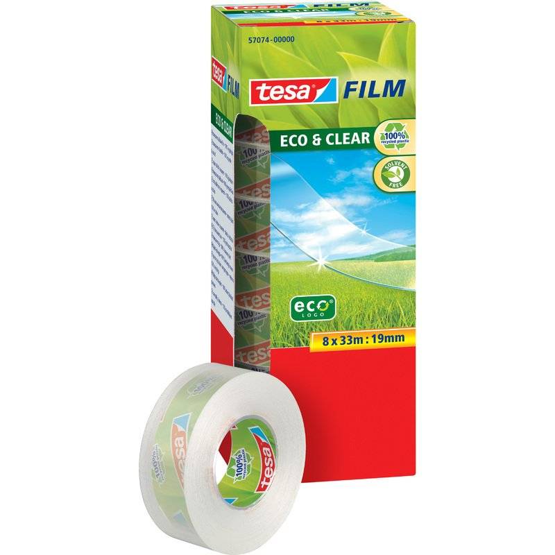 tesa Film CLEAR RECYCLED SPARPACK, transparent, 19 mm x 33 m-0