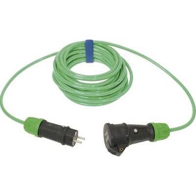 Schutzkontakt-Verlängerung H07BQ-F 3 G 1,5 mm², 10 m, grün mit Federklappdeckel SiRoX