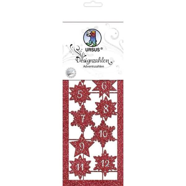 Designzahlen 'Adventszahlen' rubinrot VE=2 Blatt-0