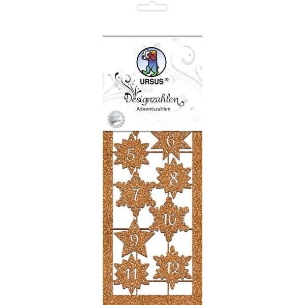Designzahlen 'Adventszahlen' kupfer VE=2 Blatt-0