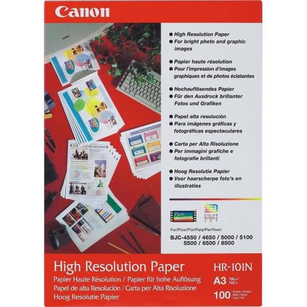 Canon HR-101N Hochauflösendes Papier A3, 100 Blatt, Tintenstrahldrucker, A3 (297x420 mm), 100 Blätter, 106 g/m², PIXMA