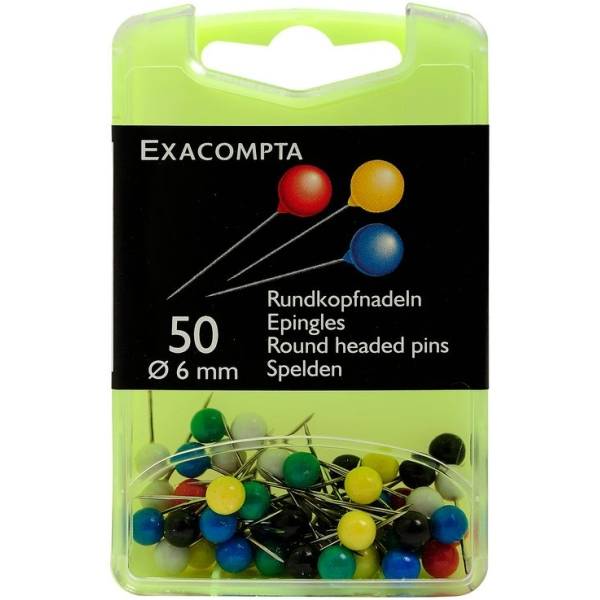Rundkopfnadeln 6mm sortiert VE=50 Stück-0