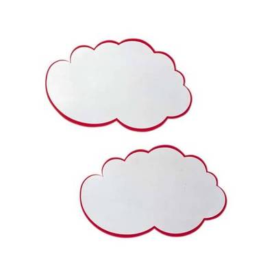 Moderationskarten Wolke 620mmx370mm weiß mit rotem Rand 20 Stück