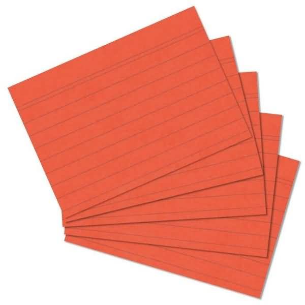 Karteikarten A7 liniert orange VE=100 Stück