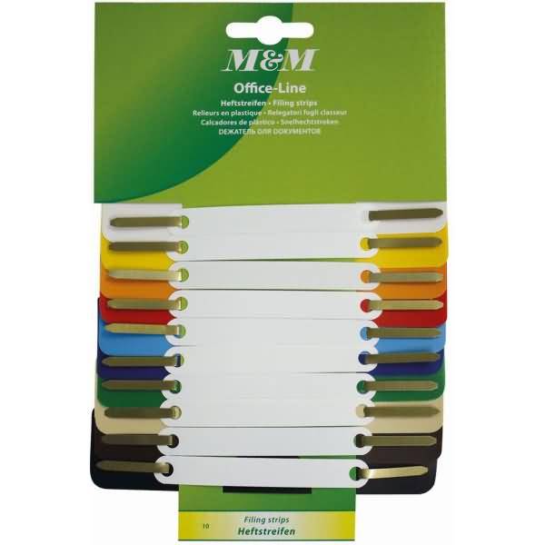 Heftstreifen 34x150mm PP VE=10 Stück farbig sortiert-0