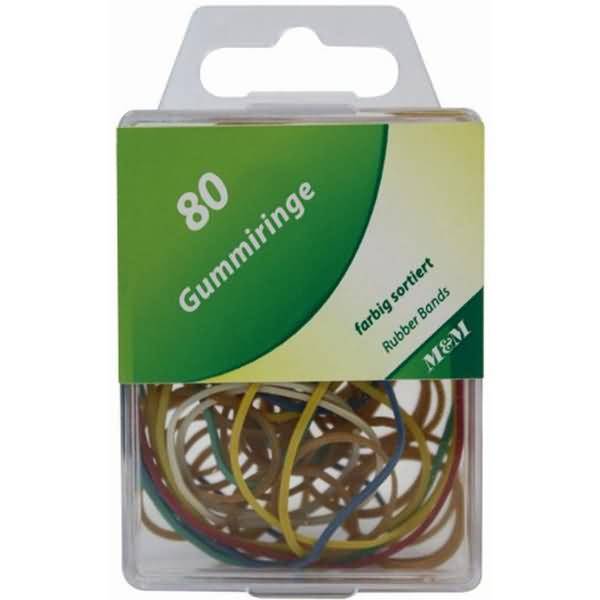 Gummiringe VE=80 Stück farbig sortiert