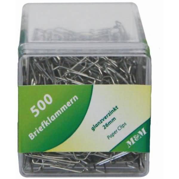 Briefklammern 26mm spitz VE=500 Stück glanzverzinkt-0