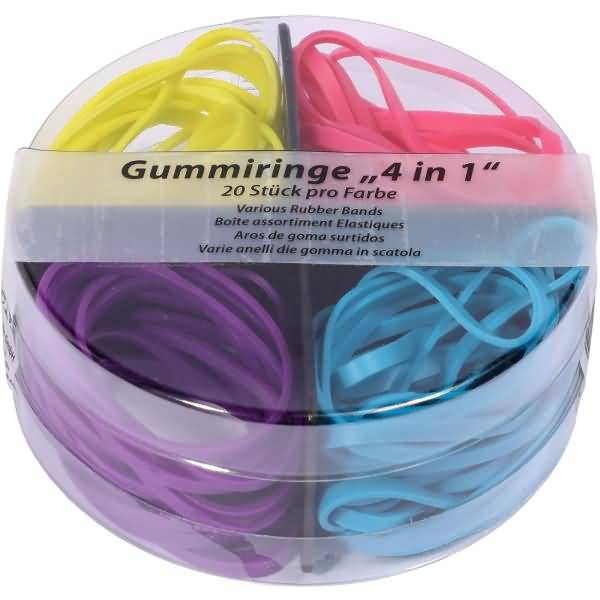 Gummiringe 4 in 1 VE=80 Stück 4 Farben sortiert-0