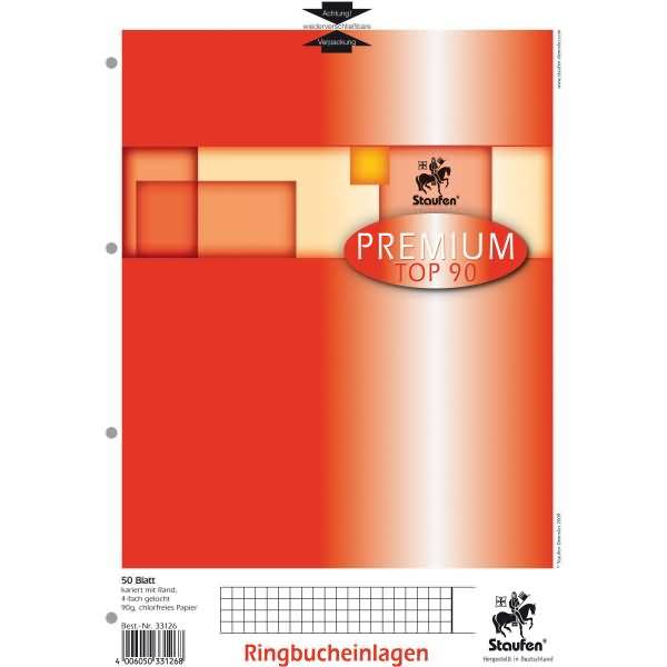 Ringbucheinlagen Premium A4 50 Blatt kariert Lineatur 26-0
