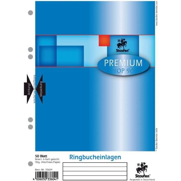 Ringbucheinlage A5 90g/qm 50 Blatt liniert-0