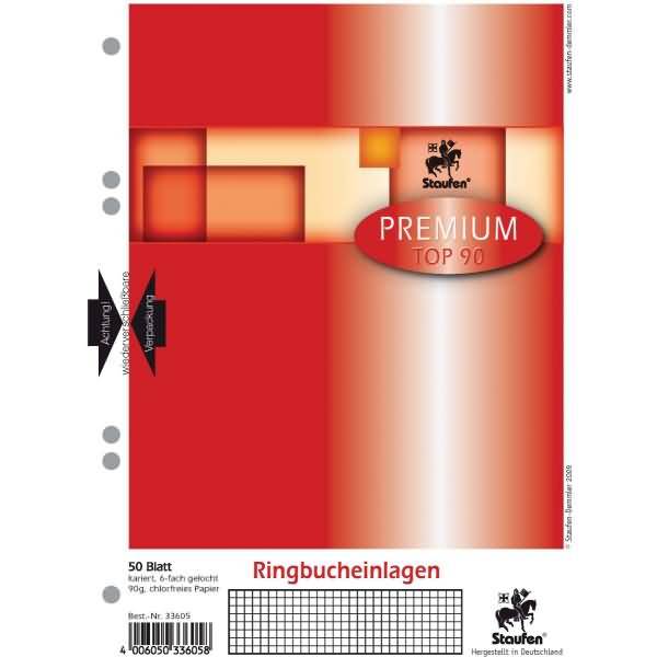Ringbucheinlagen Premium A5 50 Blatt kariert