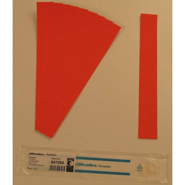 Einsteckkarten für 20mm Einsteckschiene 40x17mm VE=170 Stück rot