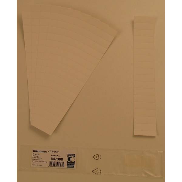 Einsteckkarten für 20mm Einsteckschiene 50x17mm VE=170 Stück weiß