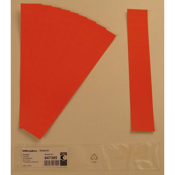 Einsteckkarten für 20mm Einsteckschiene 50x17mm VE=170 Stück rot