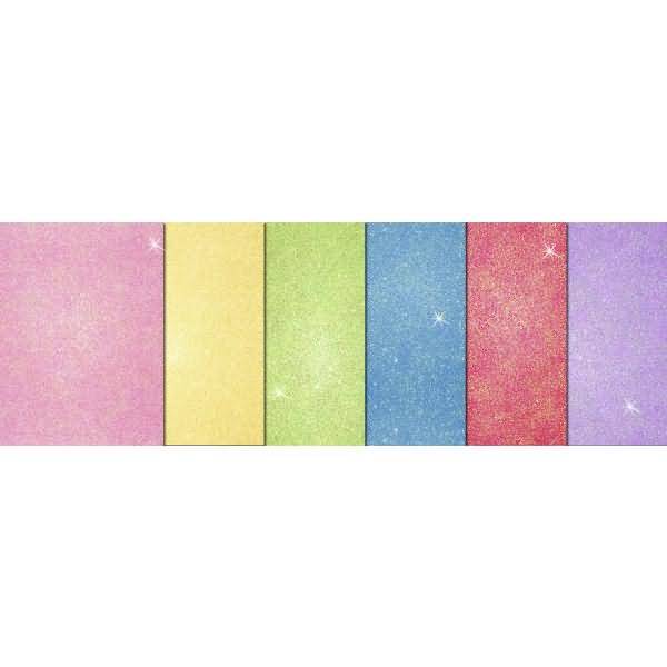Moosgummi 2mm 20x30cm VE=6 Blatt 6 Farben Glitter Pastell-1