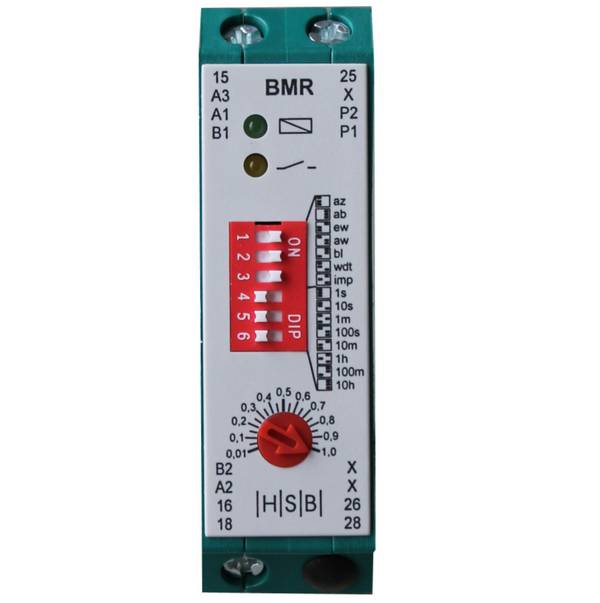 Zeitrelais BMR Multifunktional 230 V AC u. 24V AC/DC, Zeitbereich: 0,01s - 10h, 2 Wechsler