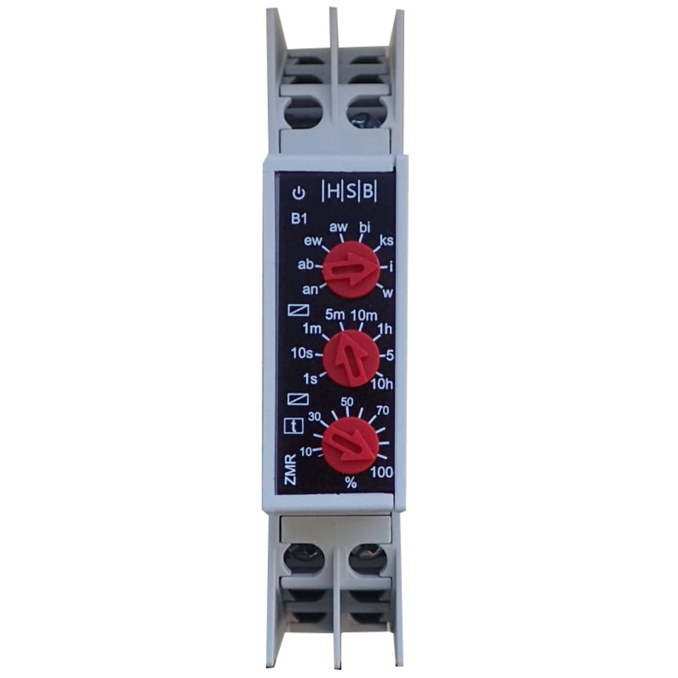 Zeitrelais ZMR2 Multifunktional 230 V AC u. 24V AC/DC, Zeitbereich: 0,01s - 10h, 2 Wechsler-0
