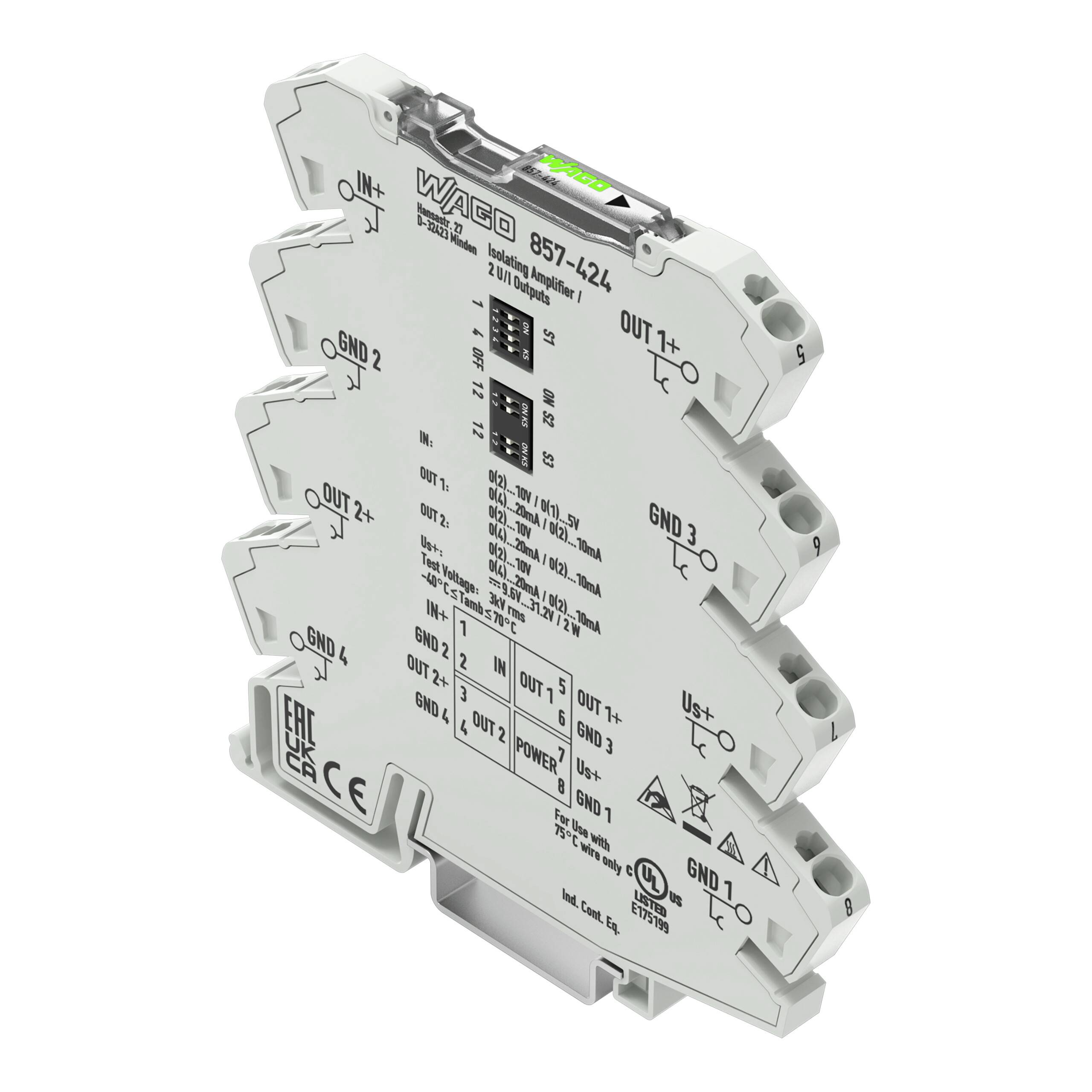 WAGO GmbH & Co. KG JUMPFLEX-Messumformer Signalverdoppler 857-424-0