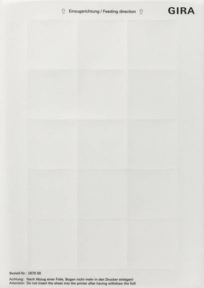 Gira Beschriftungsboegen 52x52 287000-0