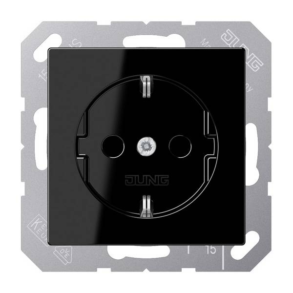 Jung SCHUKO-Steckdose schwarz A 1520 BFKI SW