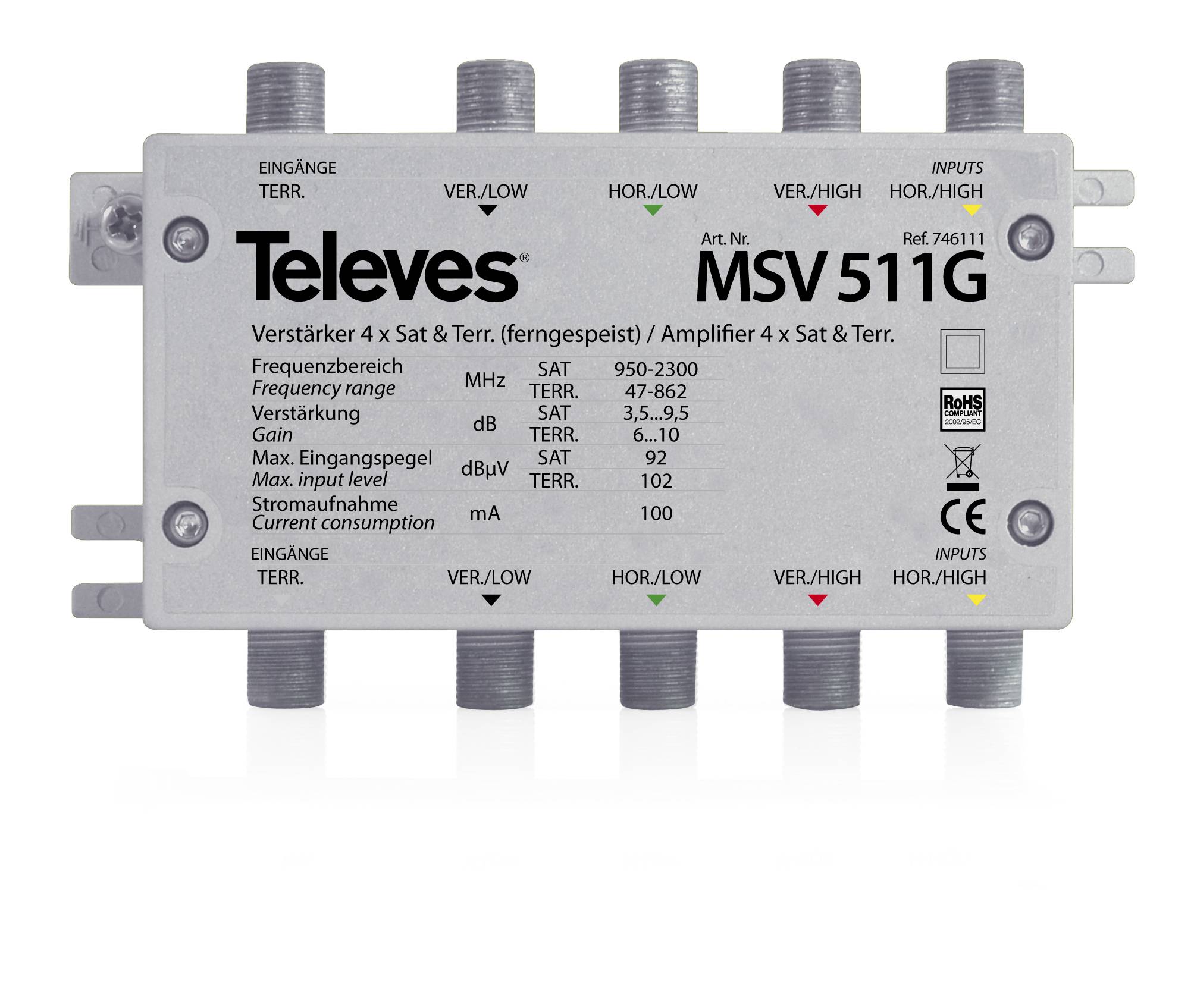 Televes MSV511G, F, 125 x 40 x 70 mm