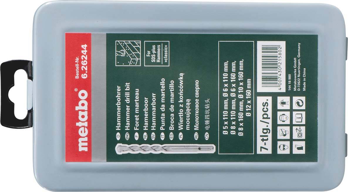 SDS-plus Classic-Bohrersatz 7-teilig Ø 5, 6, 8 mm, L = 110 mm / Ø 6, 8, 10, 12 mm L = 160 (626244000)-0