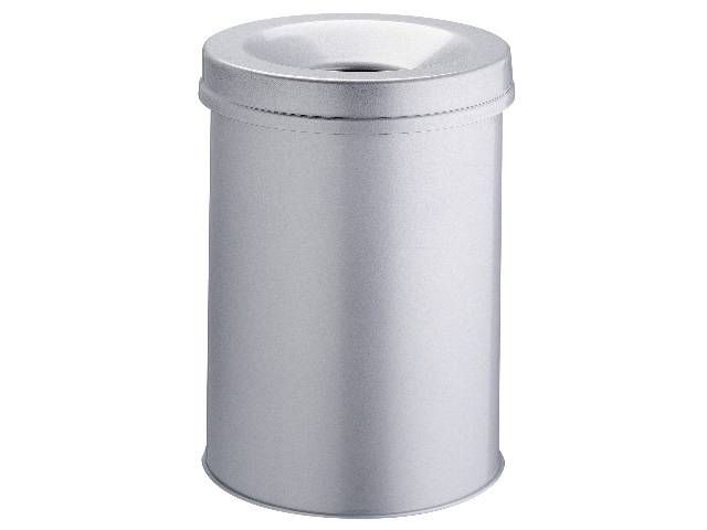 Durable DURABLE - Papierkorb - rund - 15 L - Stahl 3305-10 Papierkorb 15 l (Ø x H) 260 mm x 357 mm Metall Grau 1 St.