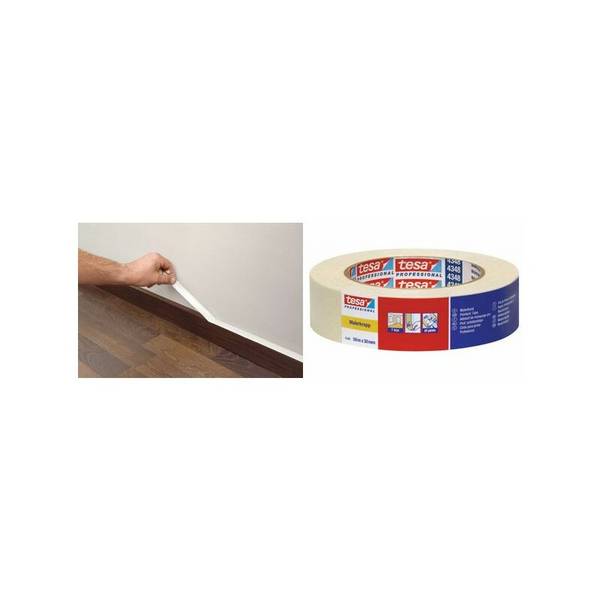 tesa Maler Krepp 4348 Standard Papierabdeckband, 50 mm x 50m