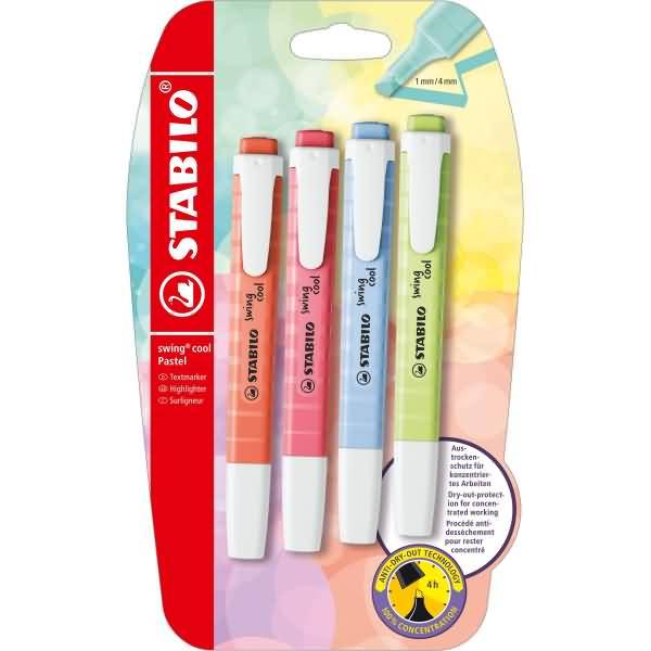 Textmarker swing cool Pastel VE=4 Stück Blister-0