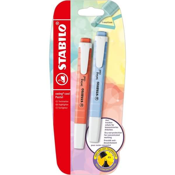 Textmarker swing cool Pastel Korallrot / Wolkenblau