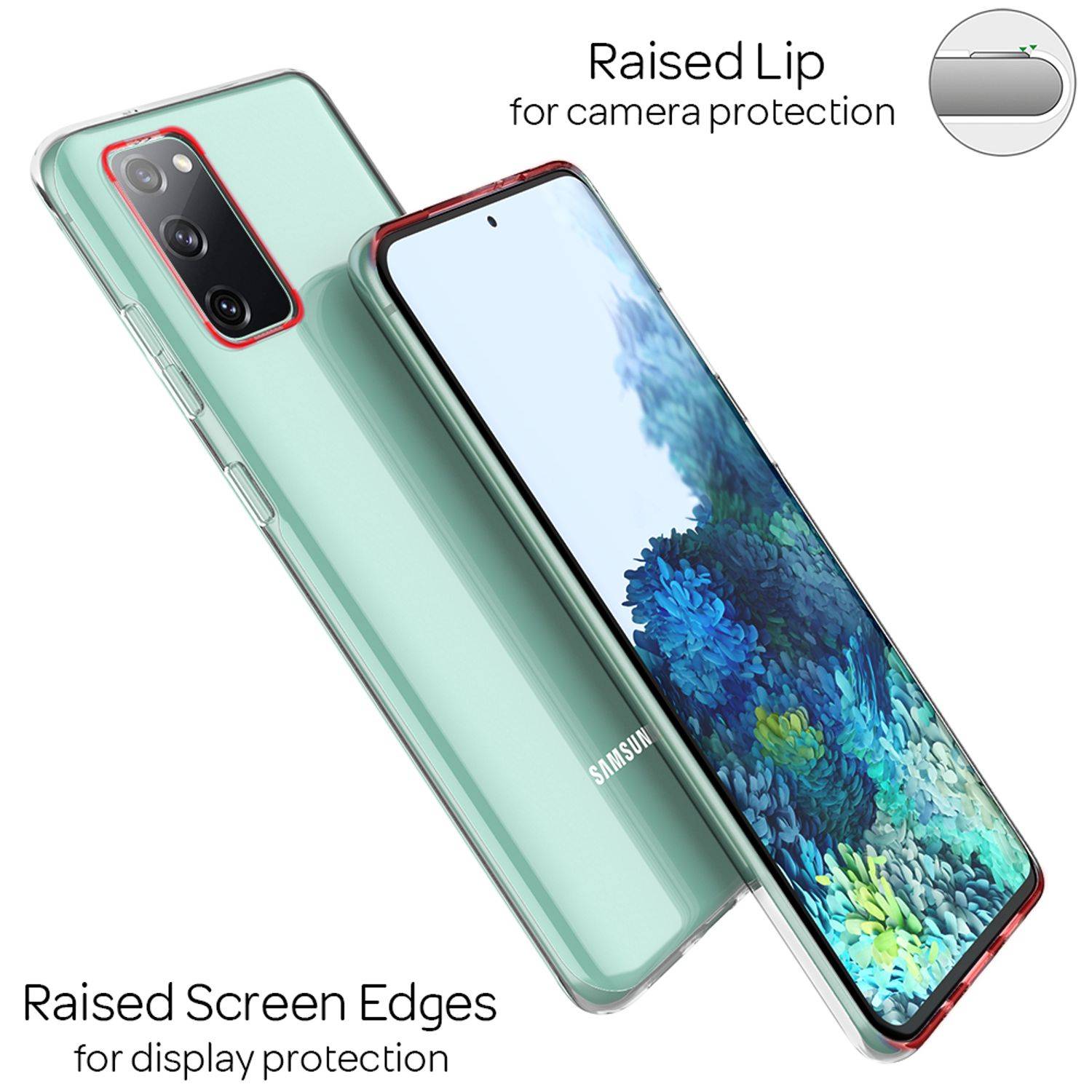 NALIA Handy Hülle für Samsung Galaxy S20 FE, Transparent Silikon Cover Case Etui-2