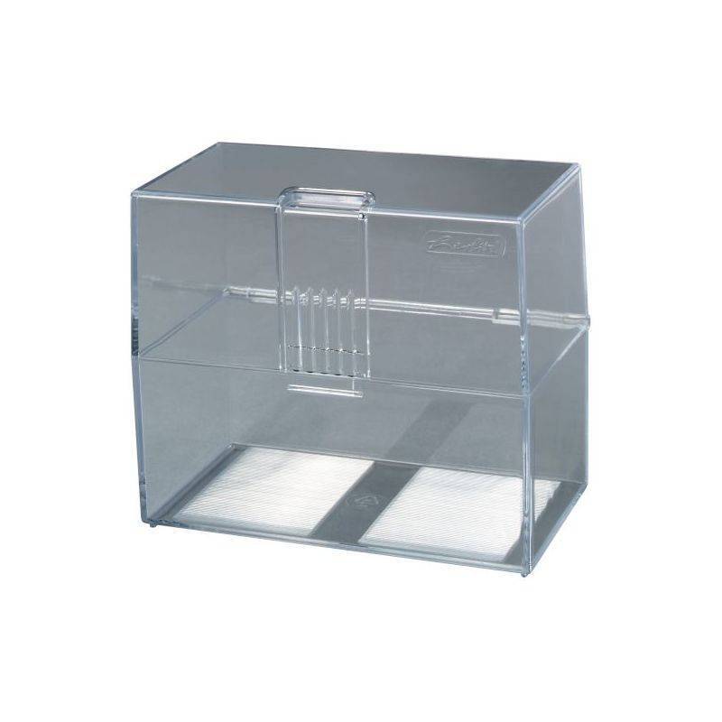 herlitz Karteikasten, DIN A7 quer, Kunststoff, transparent-0
