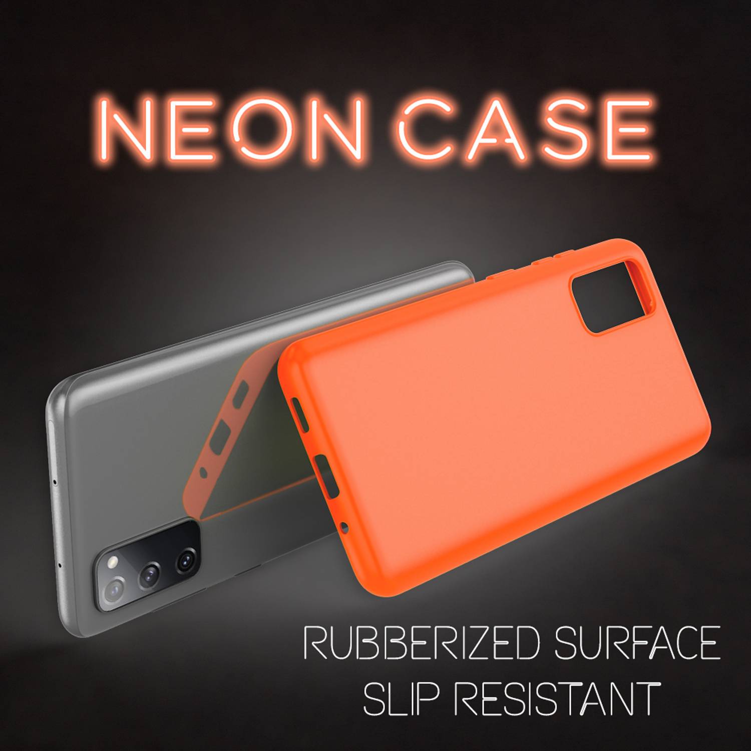 NALIA Neon Hülle für Samsung Galaxy S20 FE, Slim Handy Case Schutz Tasche Cover Orange-1