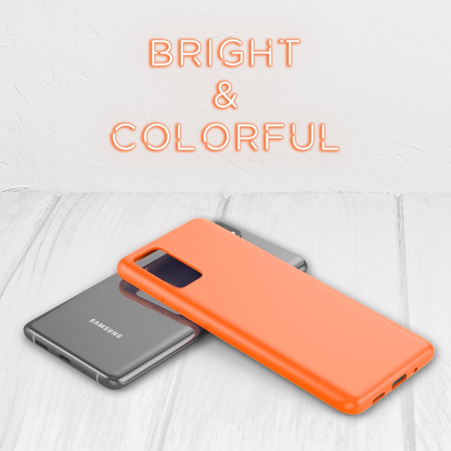 NALIA Neon Hülle für Samsung Galaxy S20 FE, Slim Handy Case Schutz Tasche Cover Orange-4
