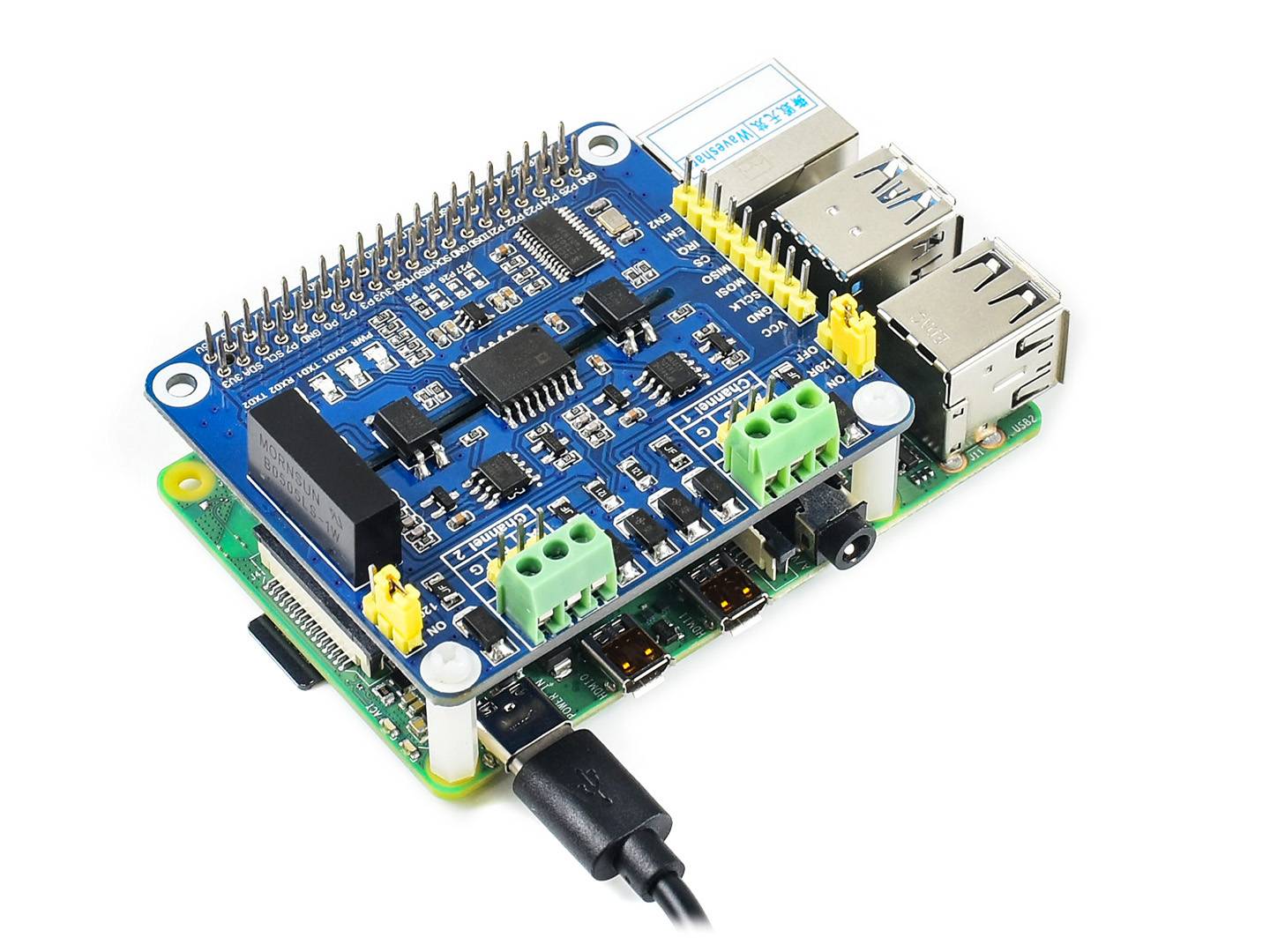 WaveShare 2-Channel Isolated RS485 Expansion HAT for Raspberry Pi-1