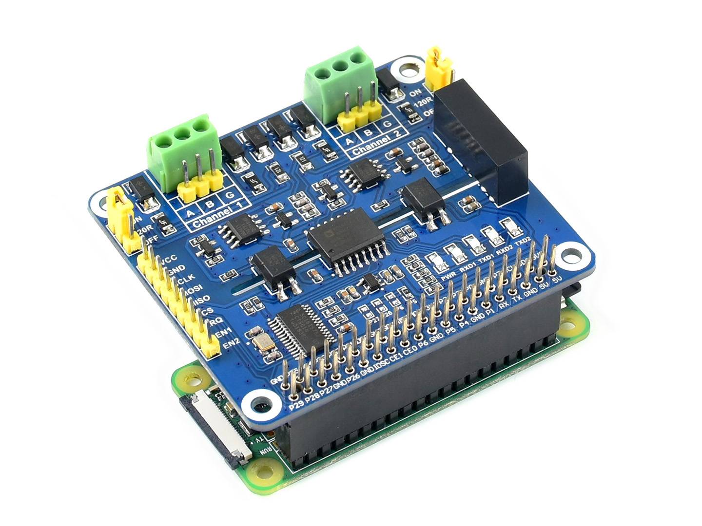 WaveShare 2-Channel Isolated RS485 Expansion HAT for Raspberry Pi-3