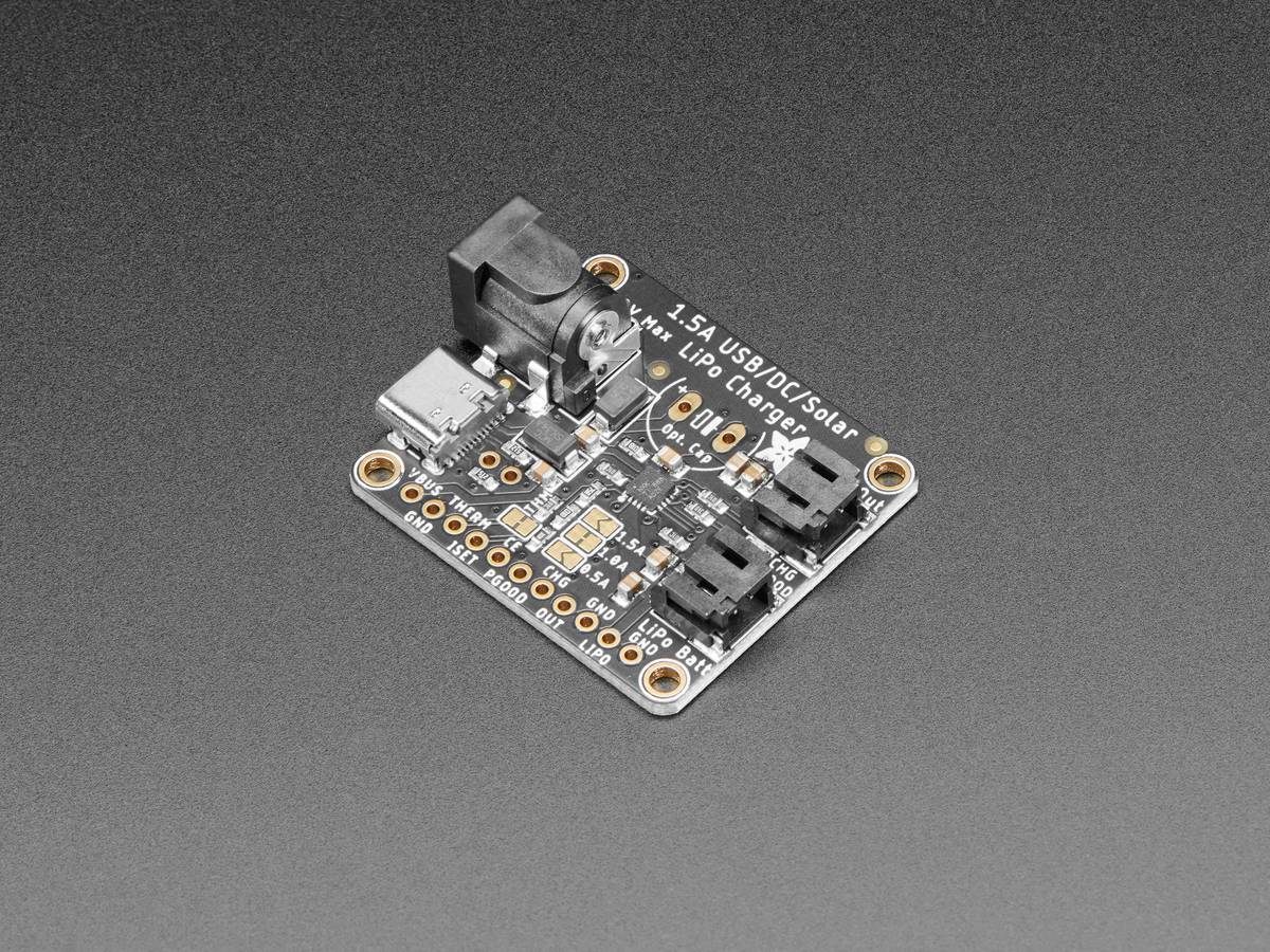 Adafruit Universal USB DC Solar Lithium Ion Polymer Lipo Charger up to 10V Input 1,5A Charge-1