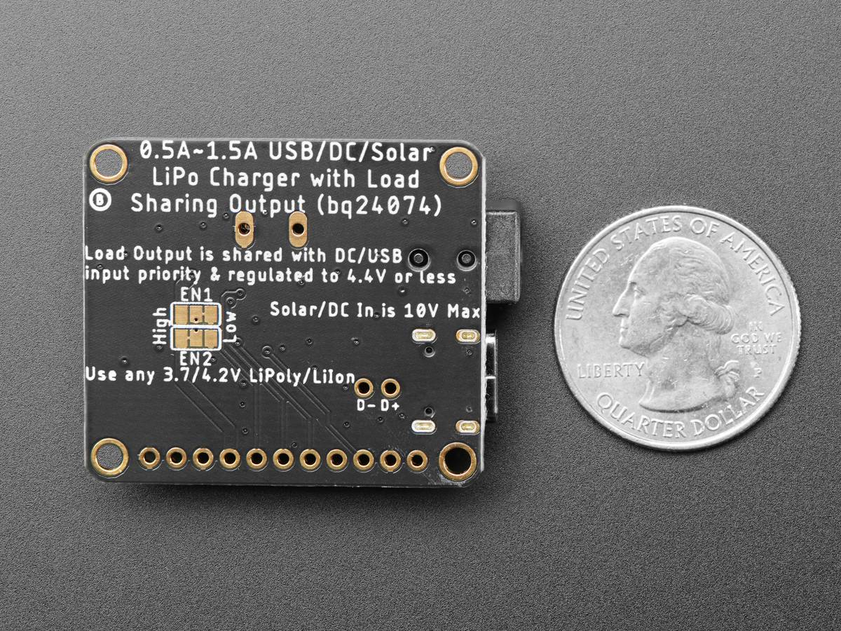 Adafruit Universal USB DC Solar Lithium Ion Polymer Lipo Charger up to 10V Input 1,5A Charge-2
