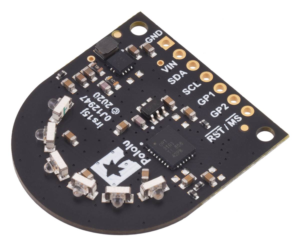 Pololu 3-Channel Wide FOV Time-of-Flight Distance Sensor Using OPT3101 (No Headers)-1