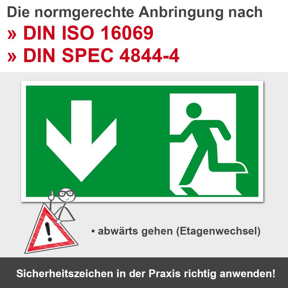 PERMALIGHT® plus langnachleuchtend Rettungszeichen Notausgang, Kunststoff, 300x150mm, ASR A1.3, DIN EN ISO 7010 E001-1