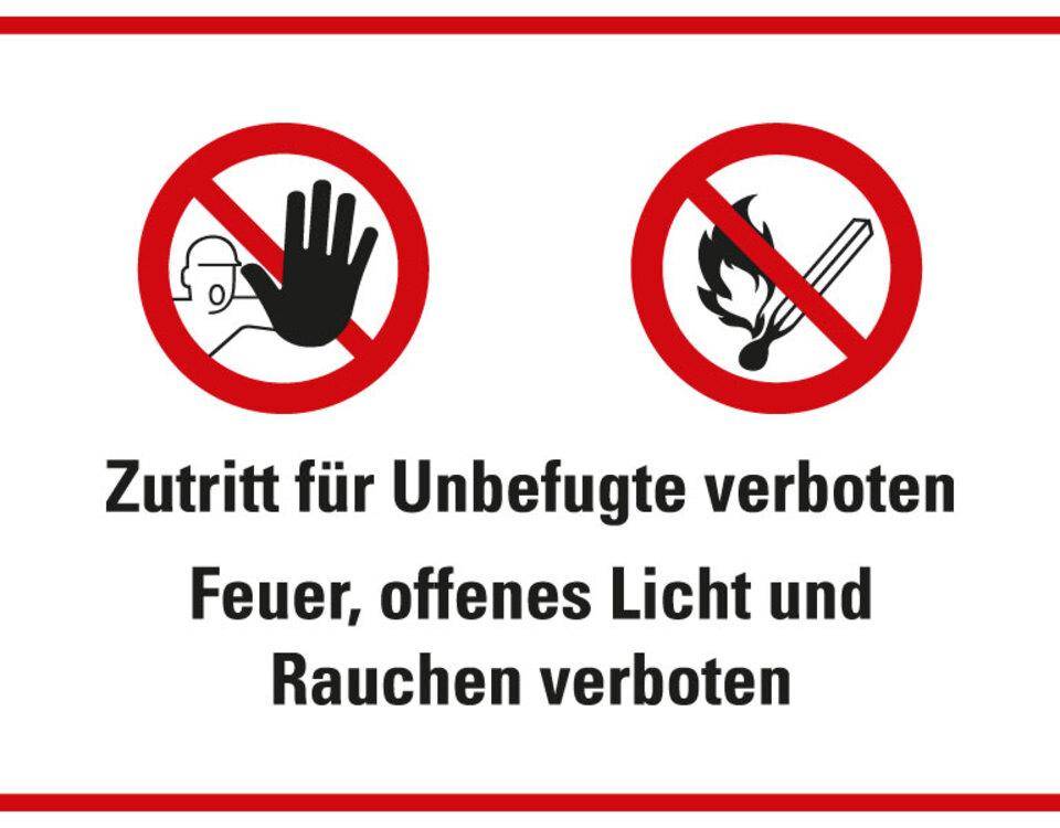 Hinweisschild Zutritt für Unbefugte verboten! Feuer ..., Kunststoff, 300x400mm-0