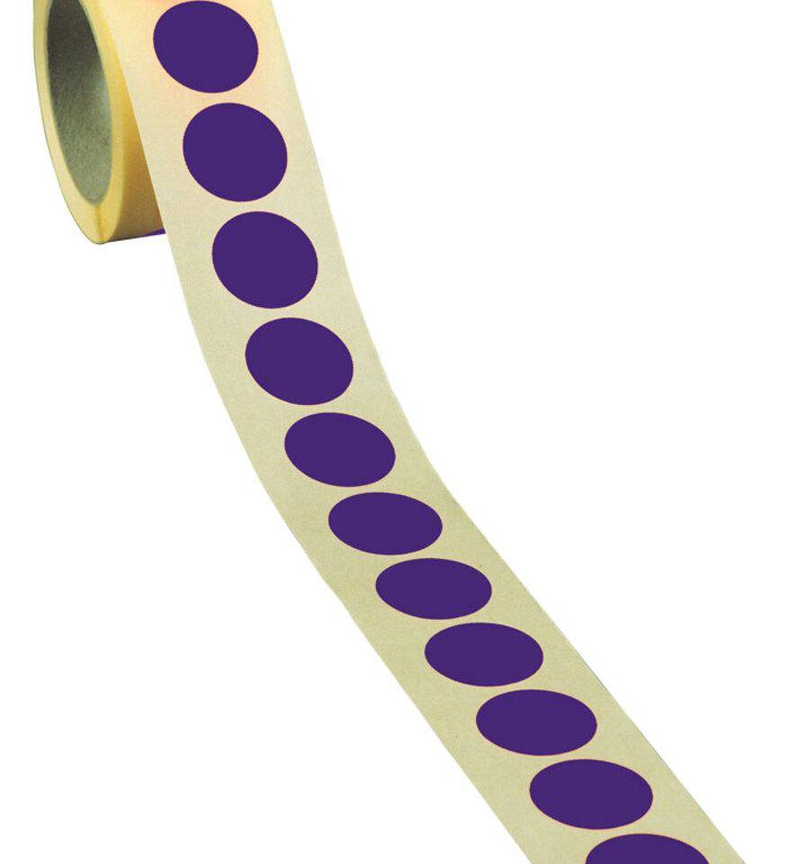 Markierungspunkt, blanko, violett, Haftpapier, ablösbar, Ø 38mm, 500/Rolle