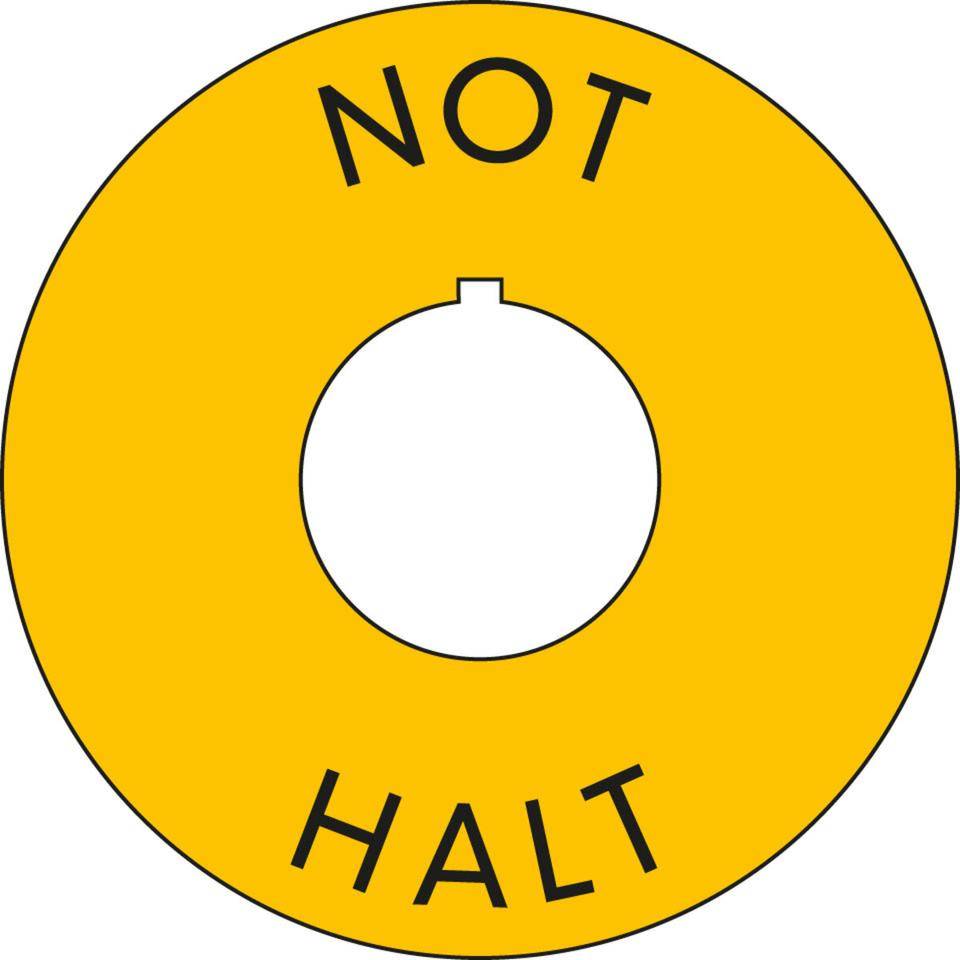 NOT-HALT-Kontrastunterlage mit Nase, DE, RoHS konform, UL, gelb/schwarz, Ø 60mm-0