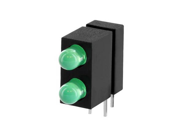 Vossloh-Schwabe Optoelectronics LED Halter mit 2 x 3 mm LED, grün / grün, anreihbar