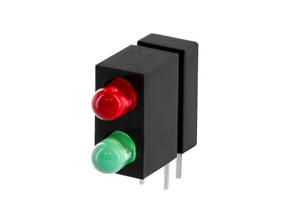 Vossloh-Schwabe Optoelectronics LED Halter mit 2 x 3 mm LED, rot / grün, anreihbar