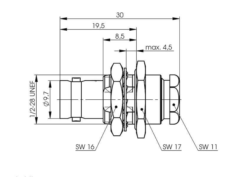 Telegärtner 100023406 100023406 BNC-Steckverbinder Buchse, Einbau 50 Ω 1 St.-5
