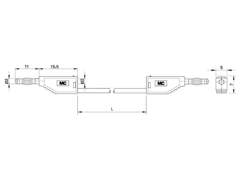 Stäubli LK205-X Messleitung Lamellenstecker 2 mm Lamellenstecker 2 mm 30.00 cm Rot 1 St.-2
