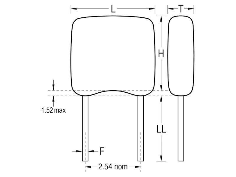 KEMET, Goldmax 300, THT MLCC, Vielschicht Keramikkondensator X7R, 22nF ±10% / 50V dc-1