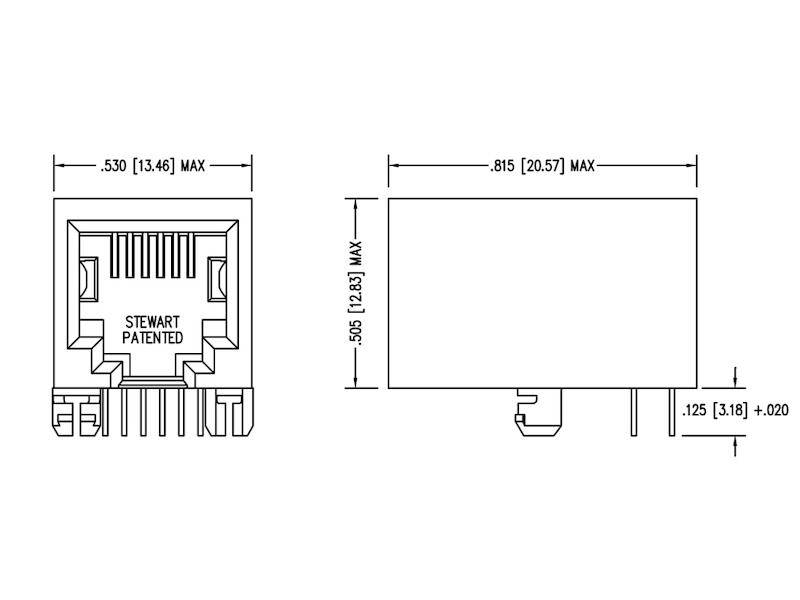 BEL Stewart SS64600-020F Modular-Einbaubuchse 6/6 gewinkelt ungeschirmt-1